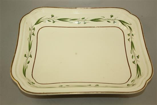 A Wedgwood creamware forty seven piece part dinner service, early 19th century, 39.5cm, some damage